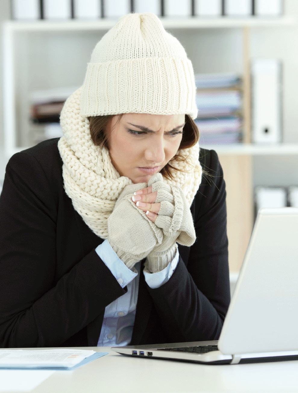 cold-woman-in-office